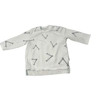 Miles the Label Baby Scooter Print Long Sleeve Shirt Top Off White Size 6 Months